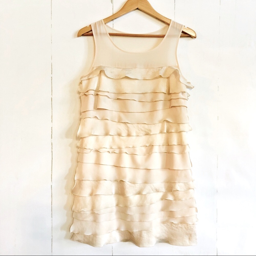 Ann Taylor LOFT Ivory Flapper Dress